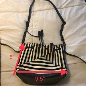 L.A.M.B leather and suede drawstring purse
